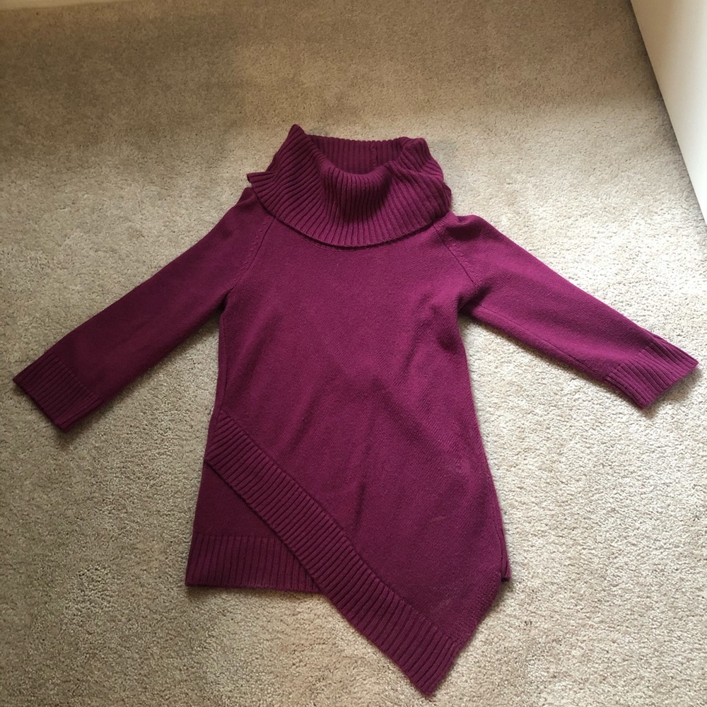 FUCHSIA DESIGN HISTORY ASYMMETRICAL TURTLENECK